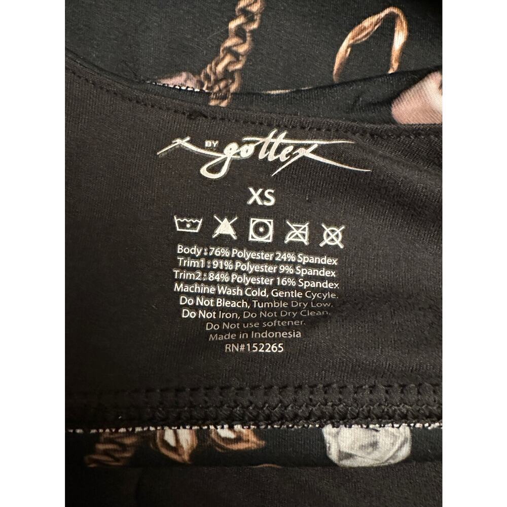 X By GOTTEX Sports Bra Womens XS Chain Jewel Print Padded Wireless - Picture 3 of 7